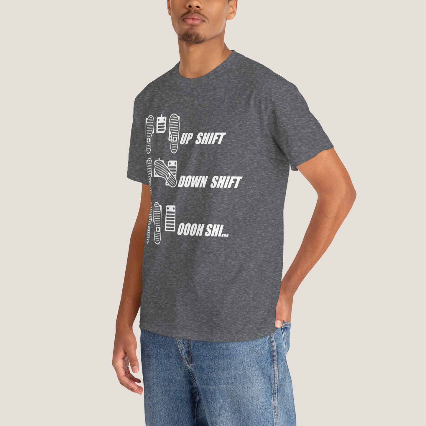 Up Shift, Down Shift, Oooh Shi!” Funny Car Guy T‑Shirt – Gift for Mechanics & Gearheads
