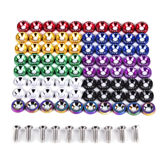 JDM Universal Fender Washers + M6 Bolts – 10‑Pack Anodized Aluminum