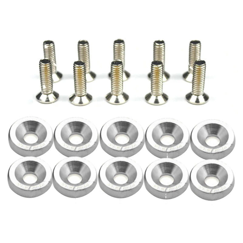 JDM Universal Fender Washers + M6 Bolts – 10‑Pack Anodized Aluminum