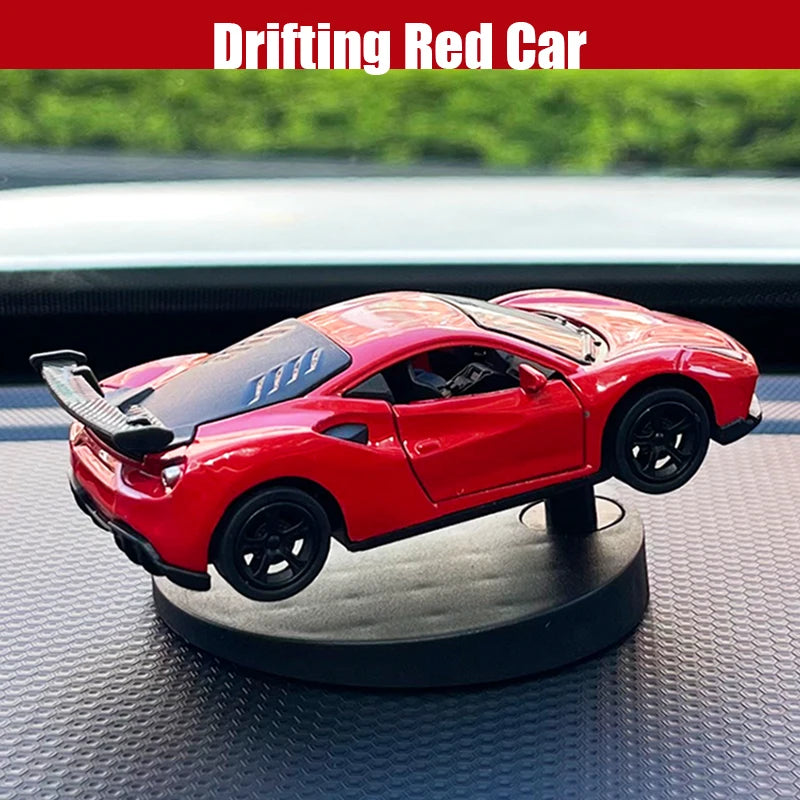 Dash Drifters Car Accessory – Dynamic Swinging Racer Model, Rotating Sport Car Ornament for Car Interior Gift