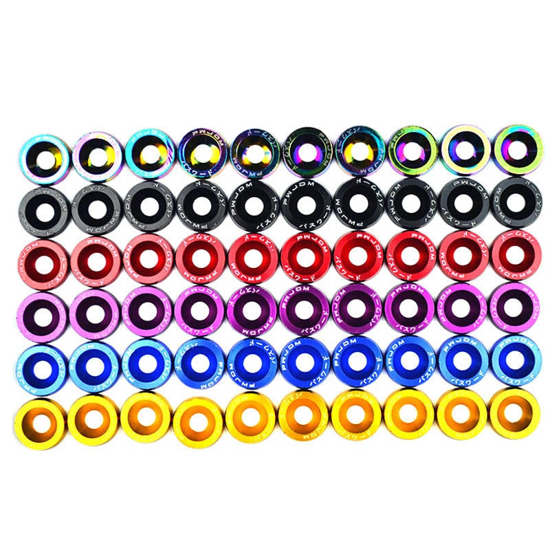 JDM Universal Fender Washers + M6 Bolts – 10‑Pack Anodized Aluminum