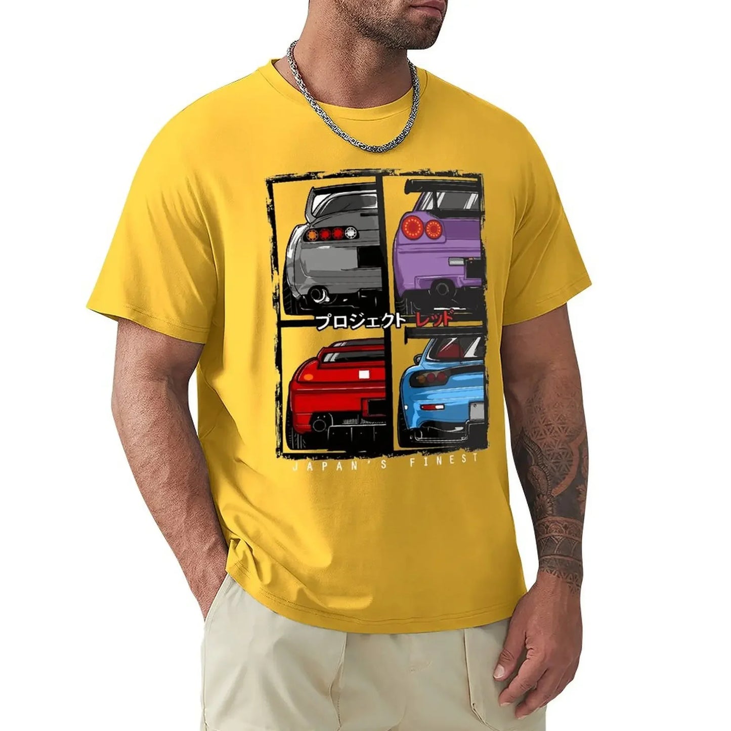 Japan’s Finest JDM Car Tee – R34, NSX, FD3S, RX7 Graphic – 100% Cotton