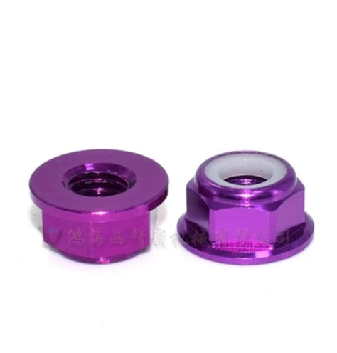 Anodized Aluminum Flange Nylon Lock Nut Kit (M2–M8) – 2, 5, or 10‑Pack, Multi‑Color