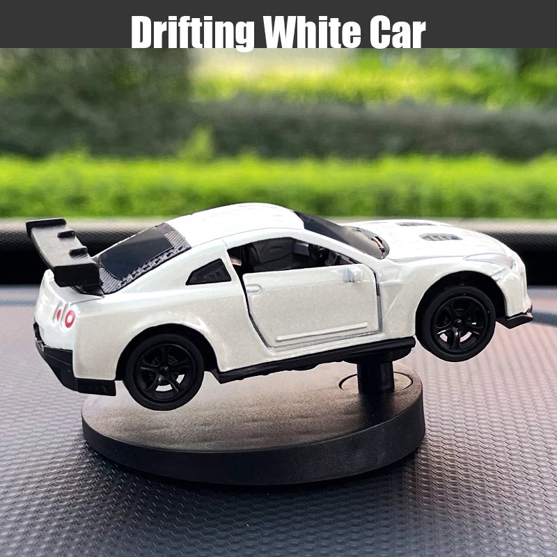 Dash Drifters Car Accessory – Dynamic Swinging Racer Model, Rotating Sport Car Ornament for Car Interior Gift
