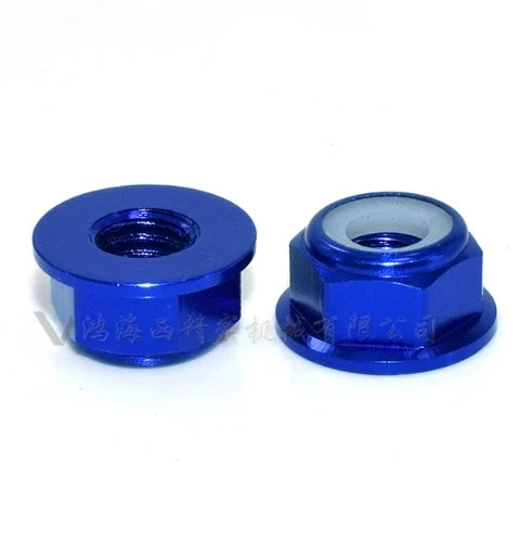Anodized Aluminum Flange Nylon Lock Nut Kit (M2–M8) – 2, 5, or 10‑Pack, Multi‑Color