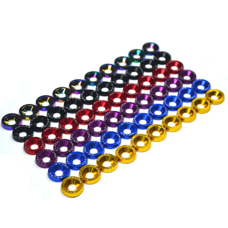 JDM Universal Fender Washers + M6 Bolts – 10‑Pack Anodized Aluminum