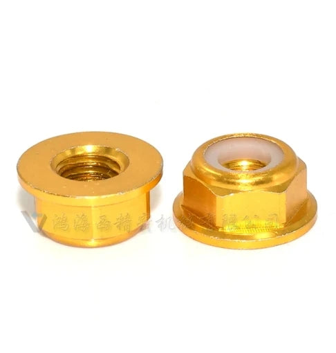 Anodized Aluminum Flange Nylon Lock Nut Kit (M2–M8) – 2, 5, or 10‑Pack, Multi‑Color