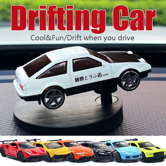 Dash Drifters Car Accessory – Dynamic Swinging Racer Model, Rotating Sport Car Ornament for Car Interior Gift
