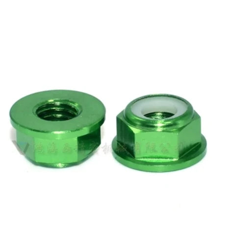 Anodized Aluminum Flange Nylon Lock Nut Kit (M2–M8) – 2, 5, or 10‑Pack, Multi‑Color
