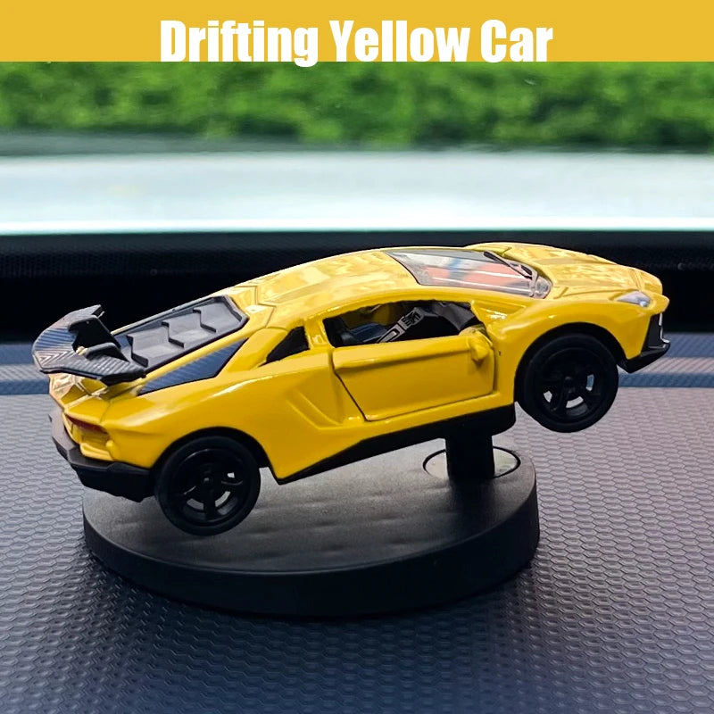 Dash Drifters Car Accessory – Dynamic Swinging Racer Model, Rotating Sport Car Ornament for Car Interior Gift