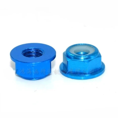 Anodized Aluminum Flange Nylon Lock Nut Kit (M2–M8) – 2, 5, or 10‑Pack, Multi‑Color