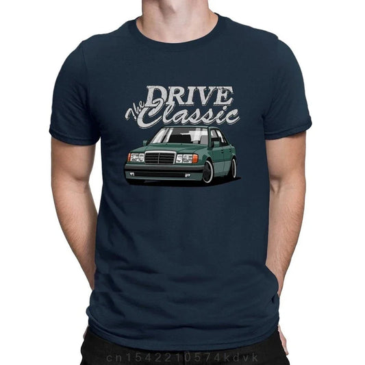 Euro Classic Car Tee – Mercedes-Benz W124 Graphic Shirt - 100% Cotton