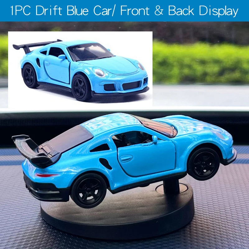 Dash Drifters Car Accessory – Dynamic Swinging Racer Model, Rotating Sport Car Ornament for Car Interior Gift