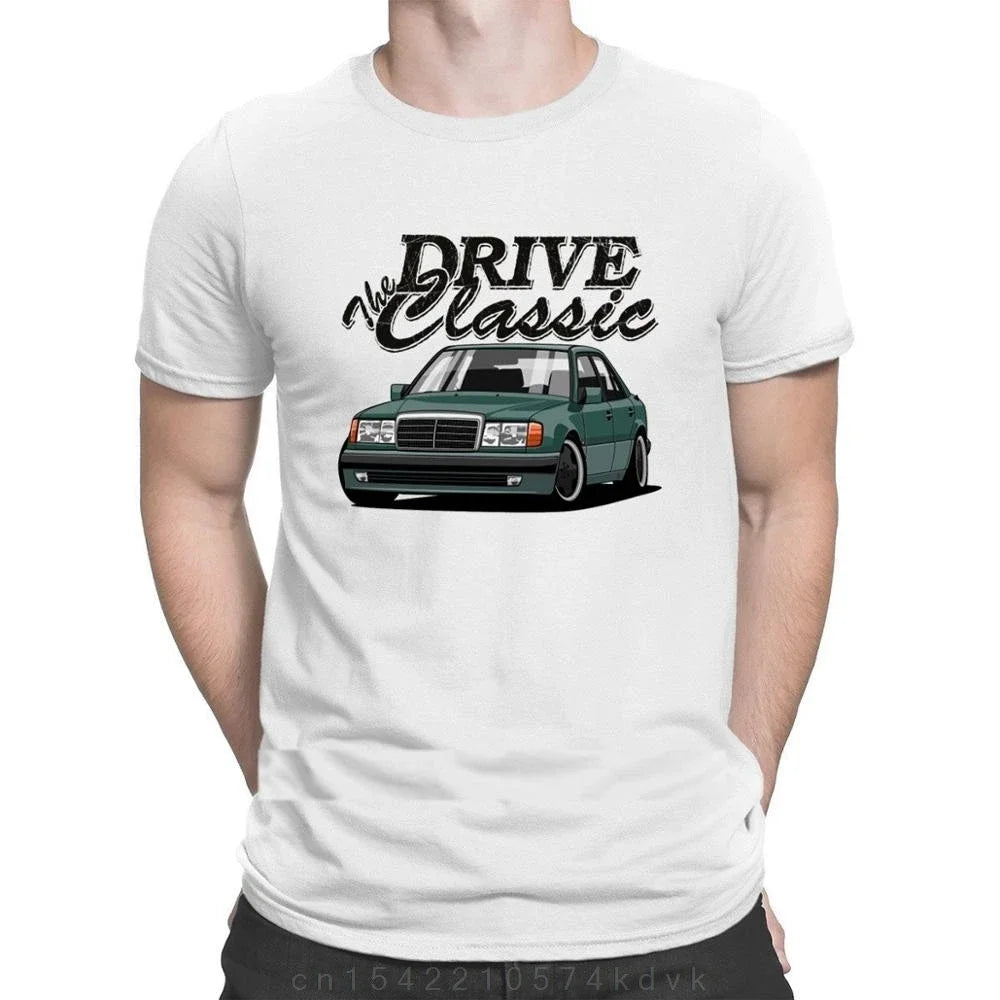 Euro Classic Car Tee – Mercedes-Benz W124 Graphic Shirt - 100% Cotton