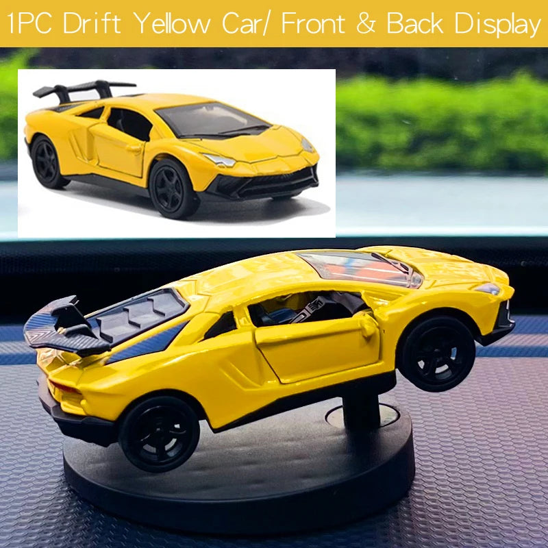 Dash Drifters Car Accessory – Dynamic Swinging Racer Model, Rotating Sport Car Ornament for Car Interior Gift