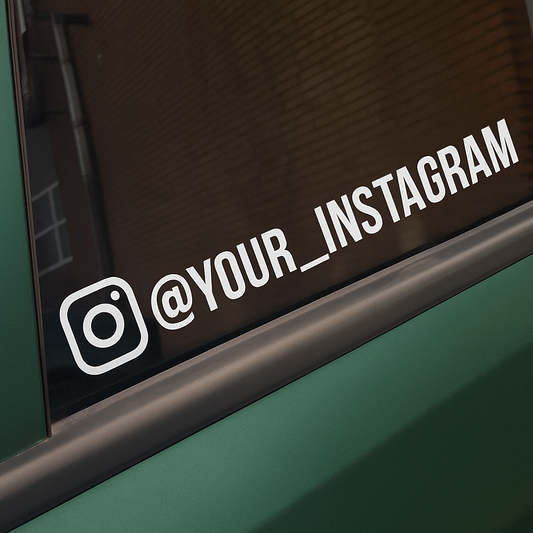 Custom Social Media Vinyl Sticker – Personalized Username & Logo Decal