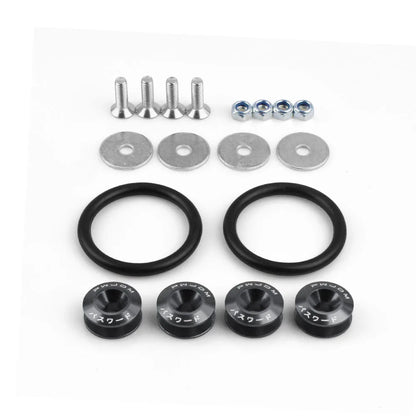 JDM Quick Release Bumper Fasteners Kit – Universal 12PC Aluminum Car Clips for Trunk, Fender, Hatch, Hood (Multiple Colors)