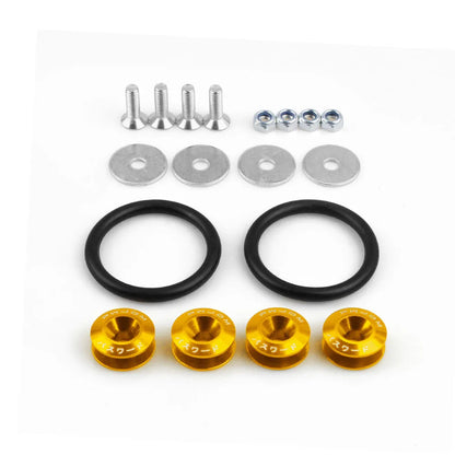 JDM Quick Release Bumper Fasteners Kit – Universal 12PC Aluminum Car Clips for Trunk, Fender, Hatch, Hood (Multiple Colors)