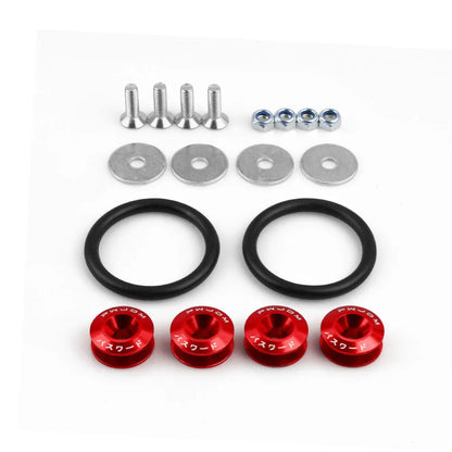 JDM Quick Release Bumper Fasteners Kit – Universal 12PC Aluminum Car Clips for Trunk, Fender, Hatch, Hood (Multiple Colors)