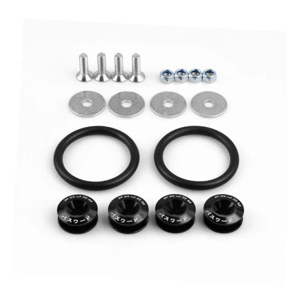 JDM Quick Release Bumper Fasteners Kit – Universal 12PC Aluminum Car Clips for Trunk, Fender, Hatch, Hood (Multiple Colors)